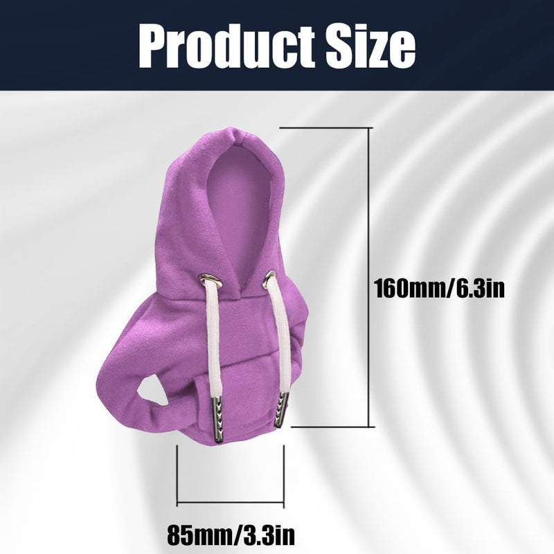 Lecctso Car Shift Knob Hoodie, Fashionable Sweater Hoodie Auto Gear Shift Knob Protector, Universal Car Interior Accessories Funny Car Shift Knob Cover for Car Truck SUV（Purple） - Image 2